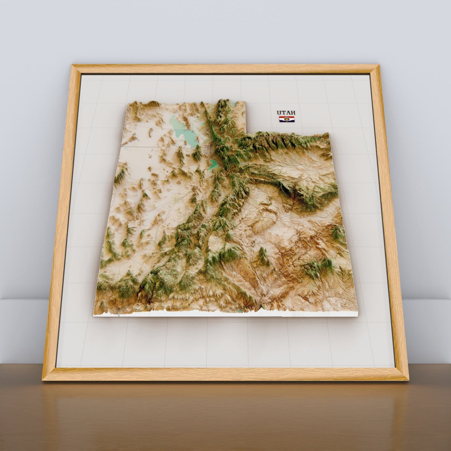 Utah 3D Relief Map – Satellite Terrain Wall Art