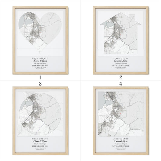 Utah Personalized Map Print – Custom Location Wall Art