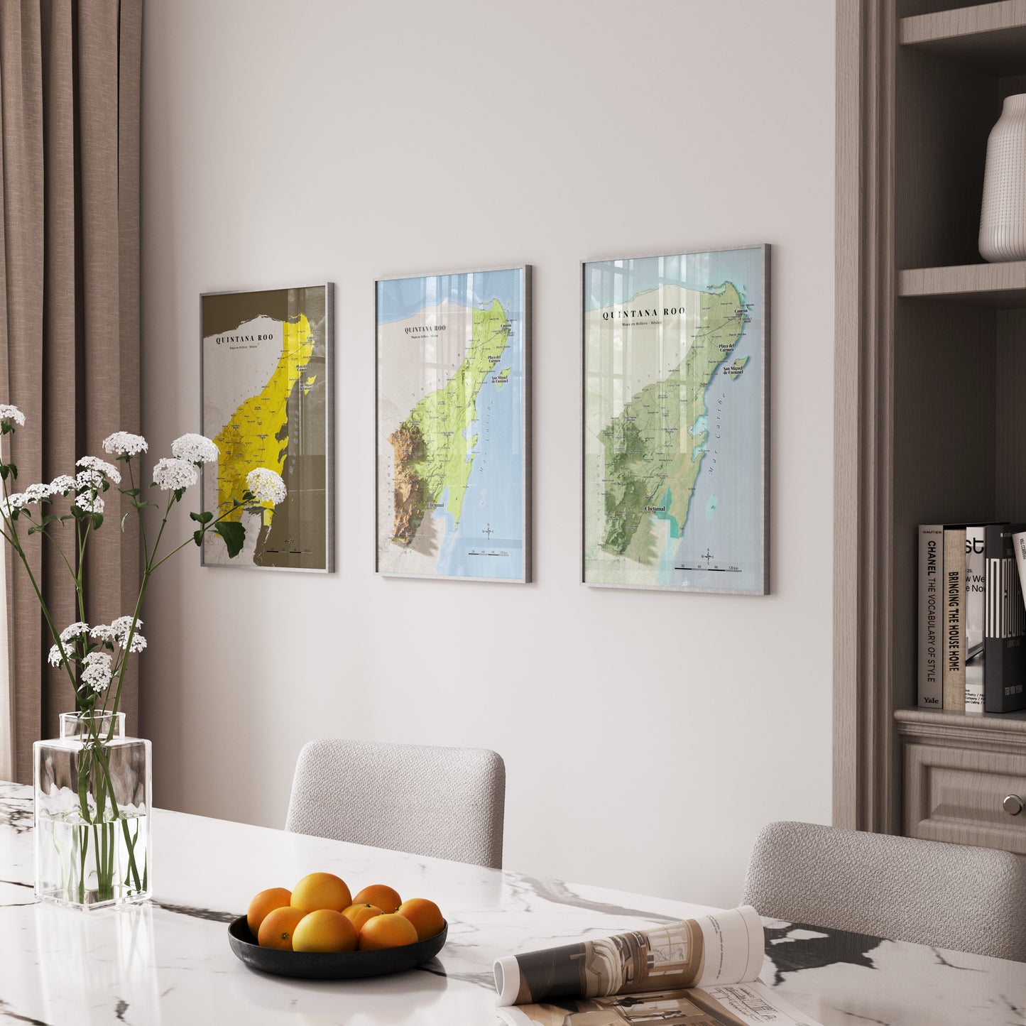 Quintana Roo, Mexico – Satellite Shaded Relief Map | Fine Art Print