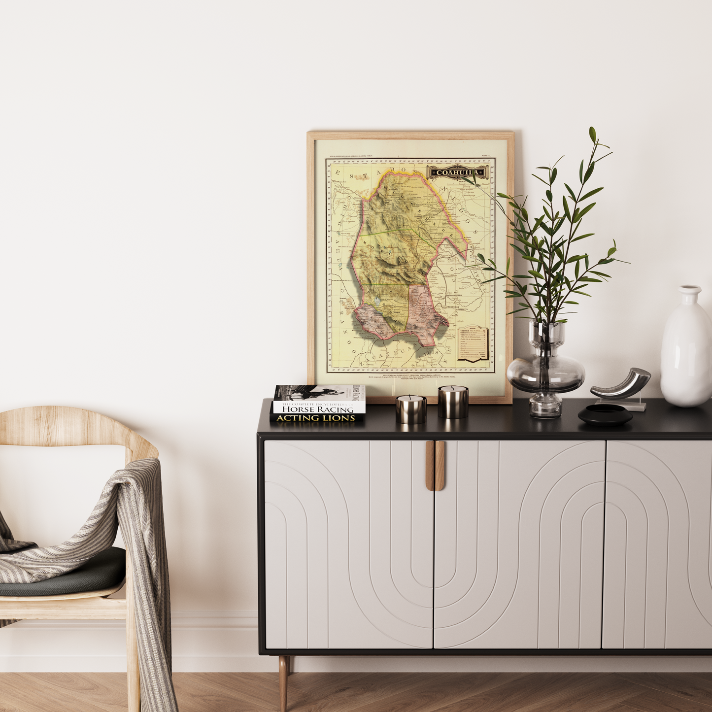 Coahuila, Mexico – Antique Relief Map | Fine Art Print