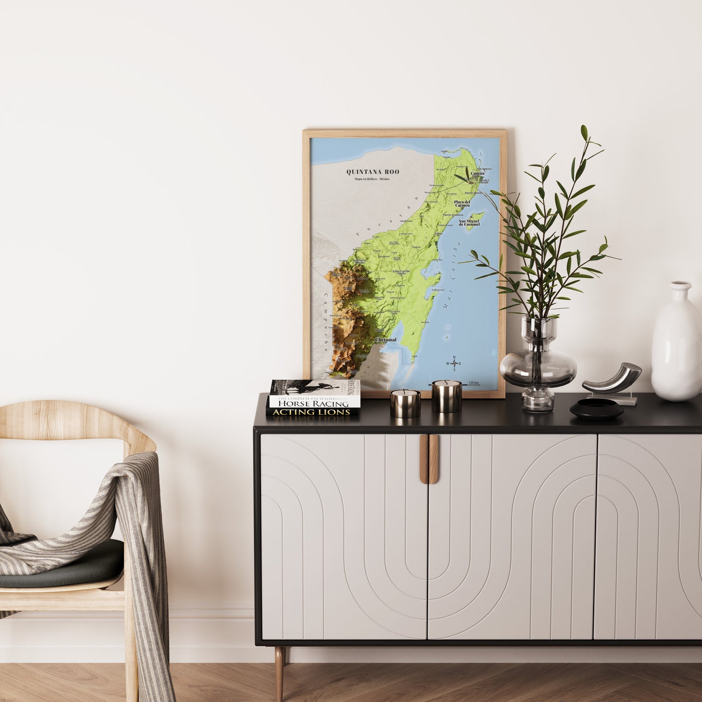 Quintana Roo, Mexico – Elevation Shaded Relief Map | Fine Art Print