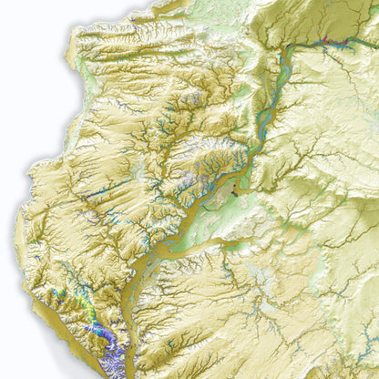 Illinois Topographic Map – Geological Style Giclée Print