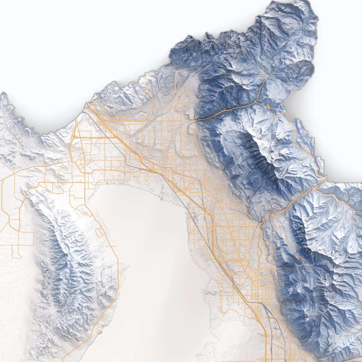 Utah County Topographic Map – Minimalist Style Giclée Print