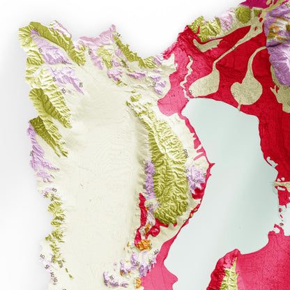 Utah County Topographic Map – Geological Style Giclée Print