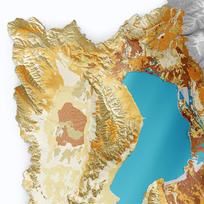 Utah County Topographic Map – Soil Style Giclée Print