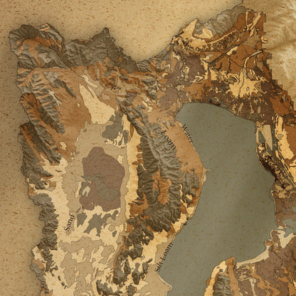 Utah County Topographic Map - Vintage Soil Style Giclée Print