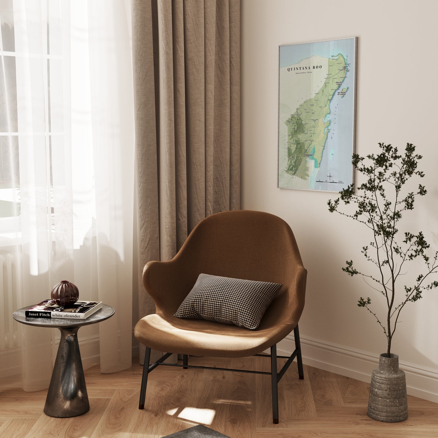 Quintana Roo, Mexico – Satellite Shaded Relief Map | Fine Art Print