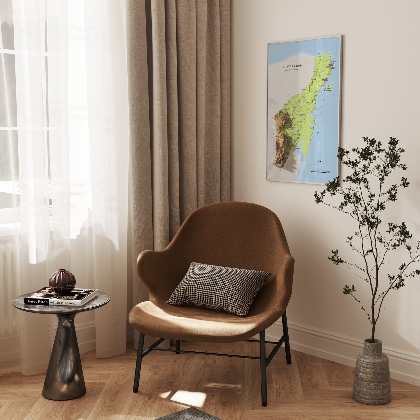 Quintana Roo, Mexico – Elevation Shaded Relief Map | Fine Art Print