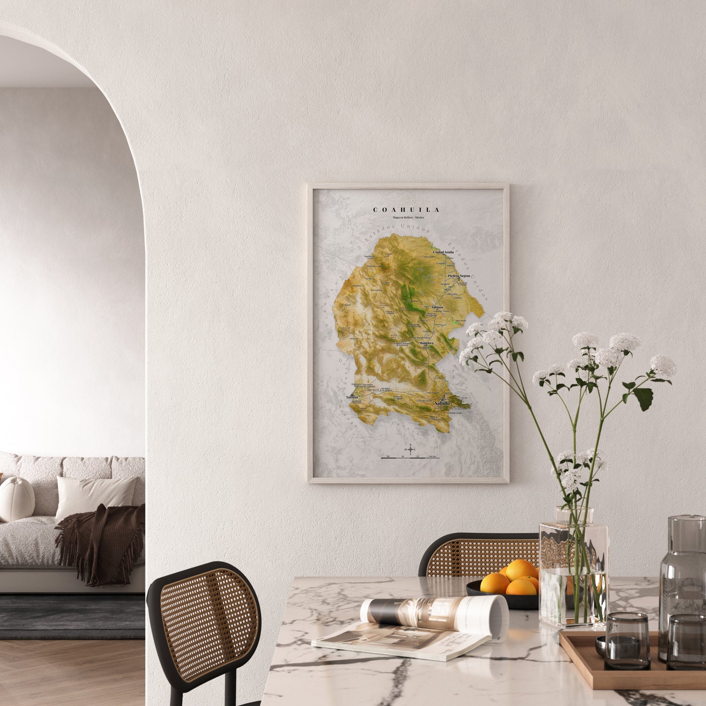 Coahuila, Mexico – Satellite Shaded Relief Map