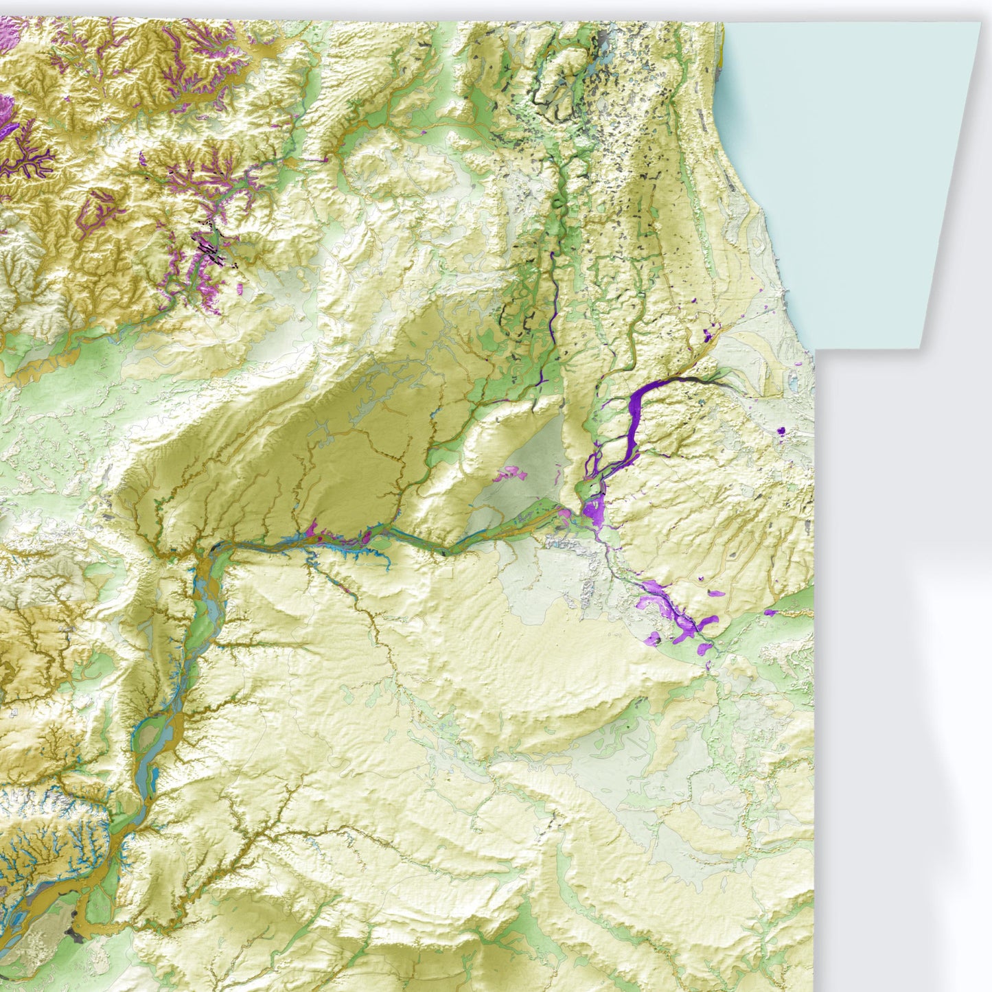 Illinois Topographic Map – Geological Style Giclée Print