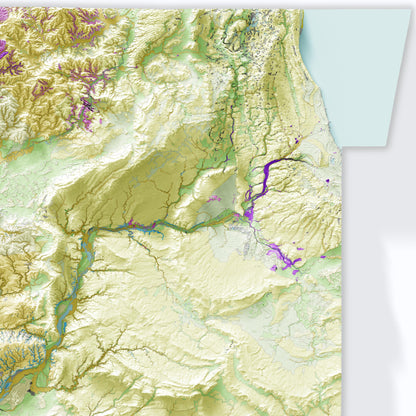 Illinois Topographic Map – Geological Style Giclée Print