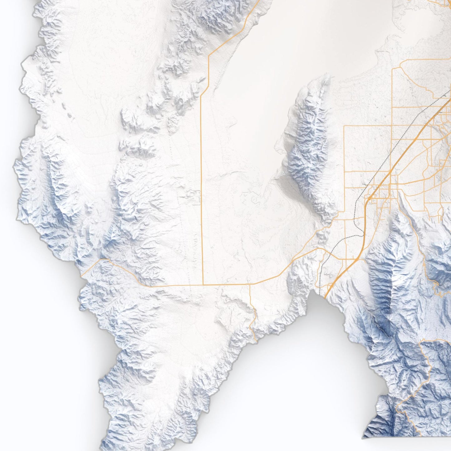 Utah County Topographic Map – Minimalist Style Giclée Print