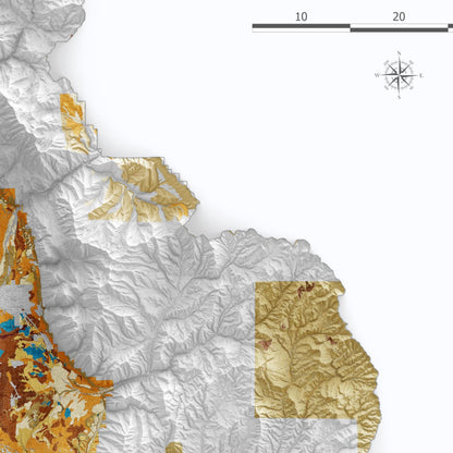 Utah County Topographic Map – Soil Style Giclée Print