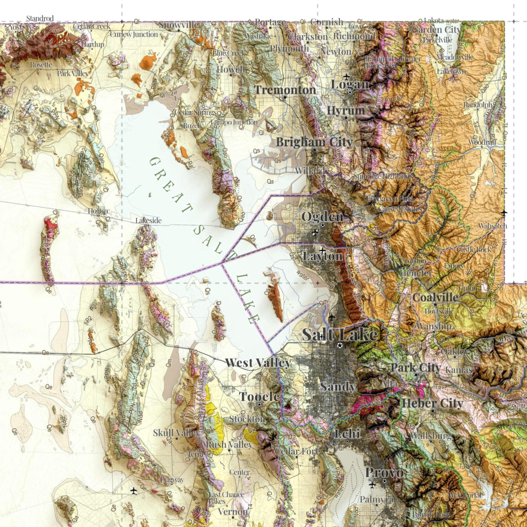 Utah Geological Map – Detailed Geologic Wall Art Print