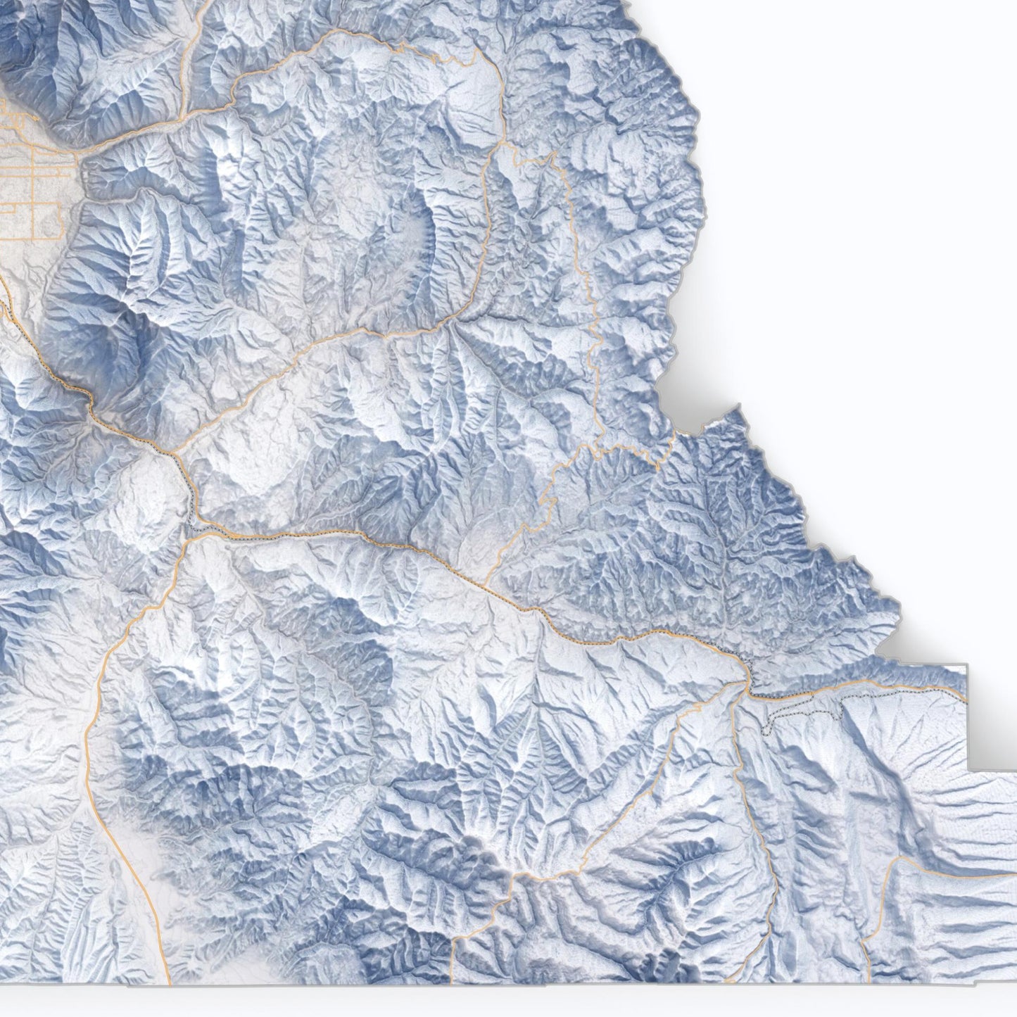 Utah County Topographic Map – Minimalist Style Giclée Print