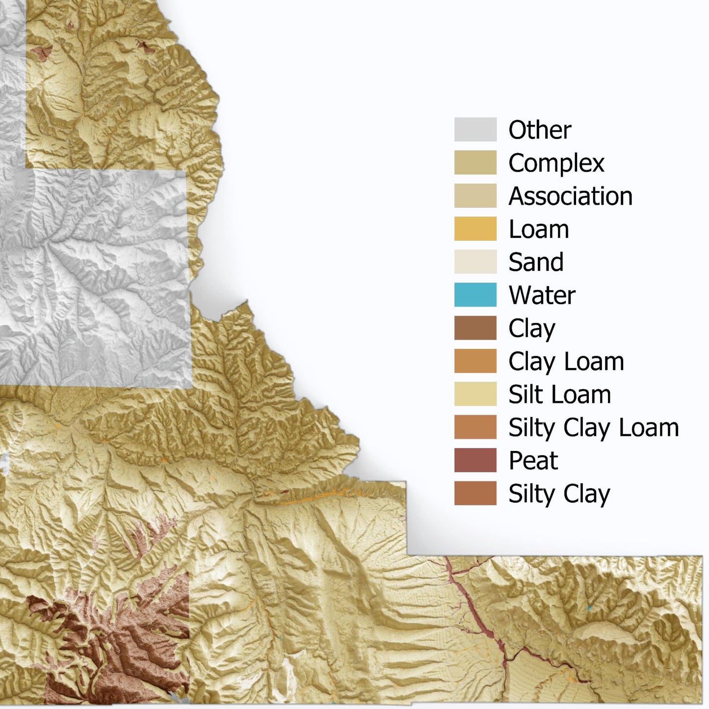 Utah County Topographic Map – Soil Style Giclée Print