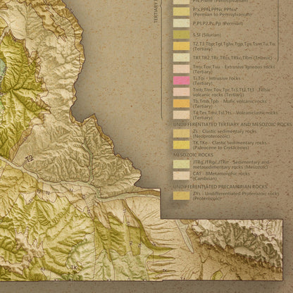Utah County Topographic Map - Vintage Geological Style Giclée Print