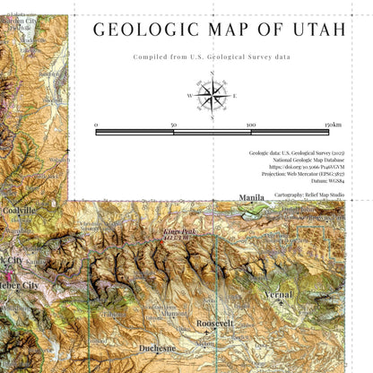 Utah Geological Map – Detailed Geologic Wall Art Print