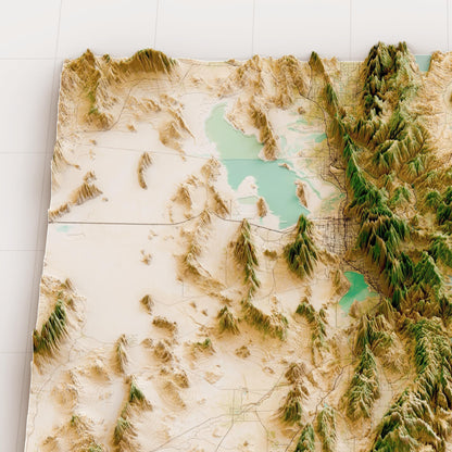 Utah 3D Relief Map – Satellite Terrain Wall Art