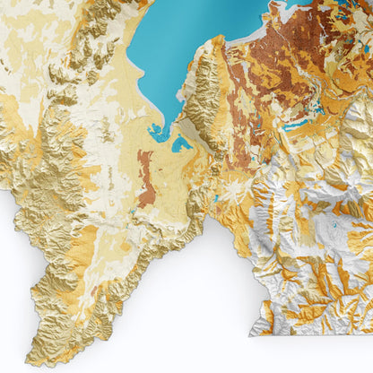 Utah County Topographic Map – Soil Style Giclée Print