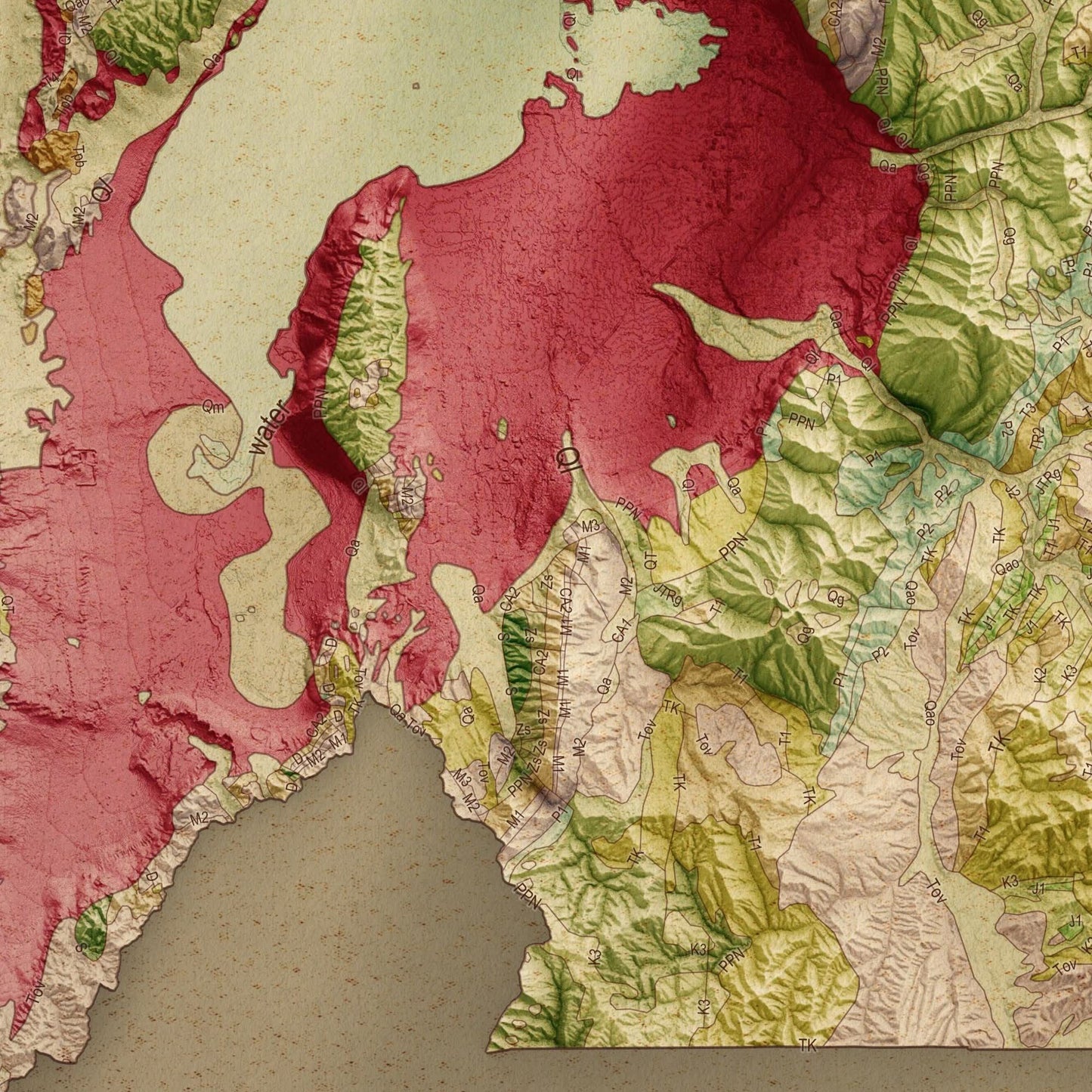 Utah County Topographic Map - Vintage Geological Style Giclée Print