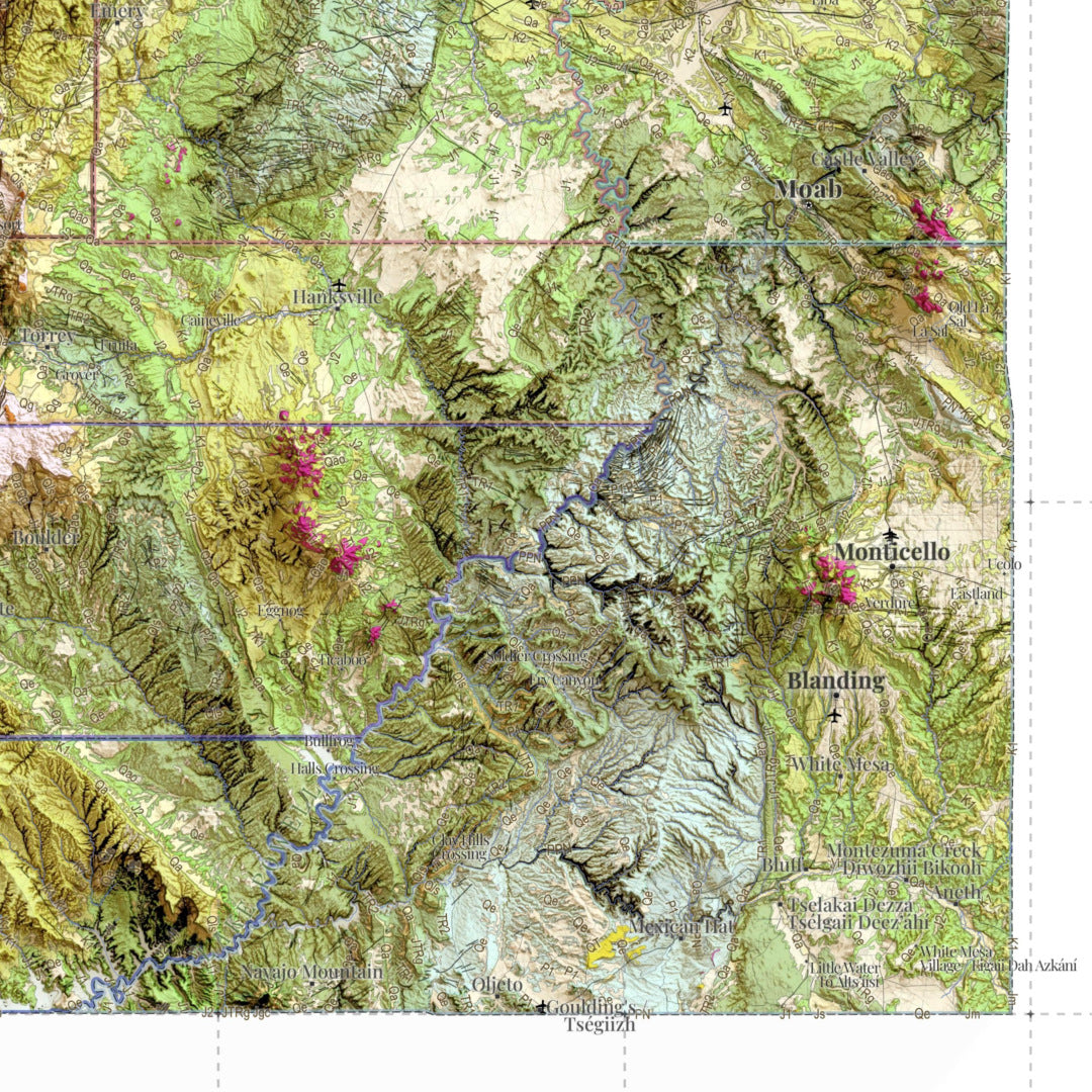 Utah Geological Map – Detailed Geologic Wall Art Print
