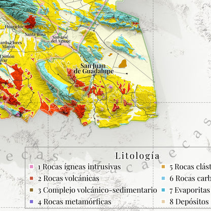 Comarca Lagunera (20 Municipios), México – Geological Shaded Relief Map