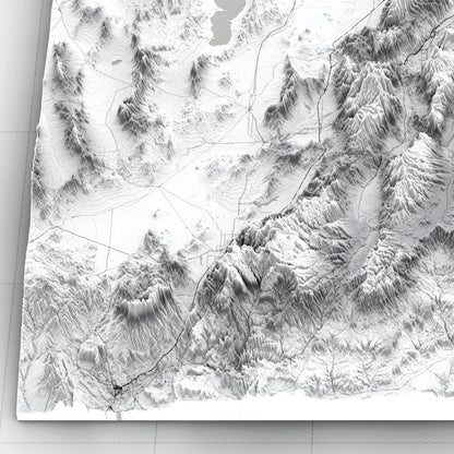 Utah 3D Relief Map – Minimal Elevation Wall Art (Monochrome)
