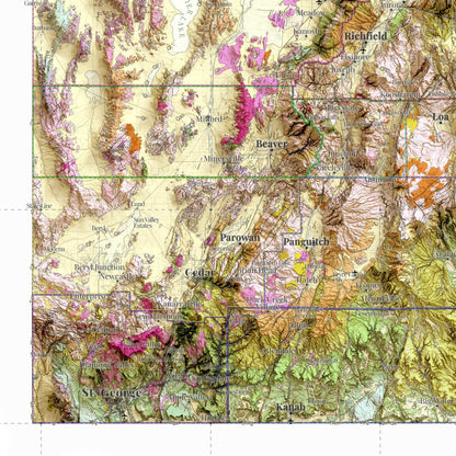 Utah Geological Map – Detailed Geologic Wall Art Print
