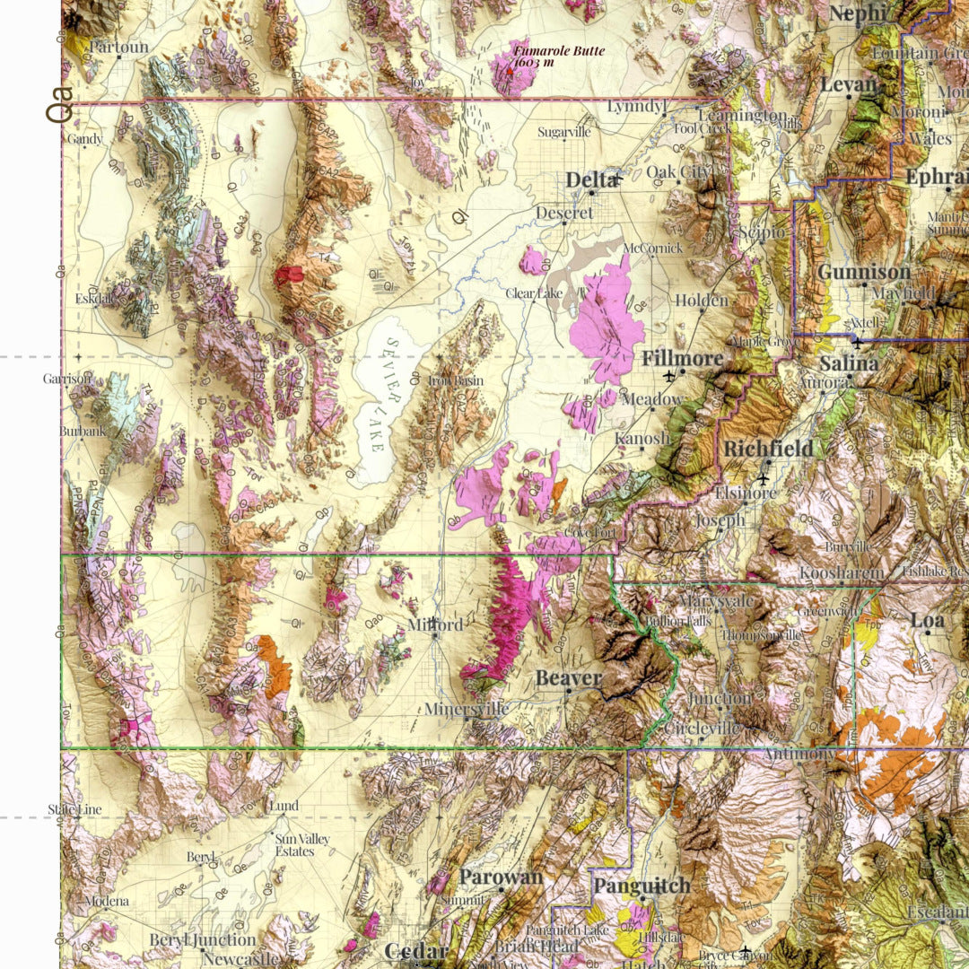 Utah Geological Map – Detailed Geologic Wall Art Print