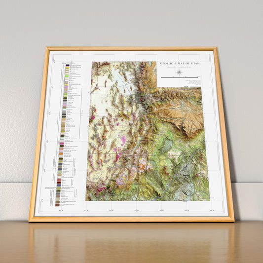 Utah Geological Map – Detailed Geologic Wall Art Print
