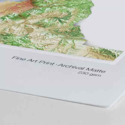Utah County Topographic Map – Satellite Style Giclée Print